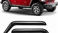 Voron Glass Tape-on Extra Durable Rain Guards for Jeep Wrangler 2018-2024 JL/Jeep Gladiator 2020-2024, Window Deflectors, Vent Window Visors, 4 Pieces - 120103