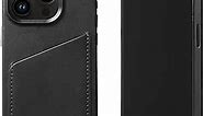 Mujjo Leather Wallet Phone Case - Fits iPhone 15 Pro - MagSafe Compatible - Premium European Leather Case with Card Pocket - Enhanced Phone & Camera Lens Protection - Crafted with Recycled Materials