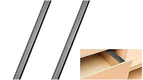 2 Pieces PVC Drawer Hanging File Rails Black File Cabinet Rails for Hanging Files 1/2 Drawer Sides Letter Size File Storage Hanging File Organizer (for 1/2 inch-wide Drawer, 24 Inch)