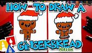 How To Draw A Gingerbread Person With Santa Hat