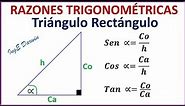 RAZONES TRIGONOMÉTRICAS en triángulos rectángulos - Características y ejemplos