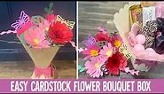 EASY Cardstock Flower Bouquet Gift Box Made With My Cricut | Vase and Flower Tutorial