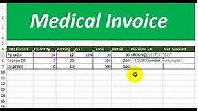 Medical Invoice Template in Excel