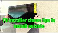 How to install a TV on Stucco Concrete Block Wall Outside Patio