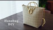 DIY Handbag with Metal Handle | Handbag Sewing Tutorial | How to assemble metal handle and chain