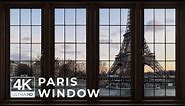 4K Eiffel tower window view in Paris with music - Relaxing, Calming, Ambience