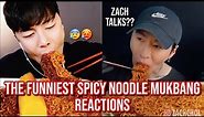 the FUNNIEST spicy noodle mukbang reactions