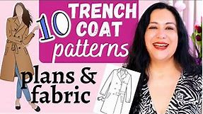 10 TRENCH COAT patterns. Let's CHOOSE one & MAKE IT!. Plans & fabric. Classic sewing.