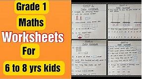 grade 1 Maths Worksheets for 6 to 8 yrs Kids | #grade1 #mathsworksheets