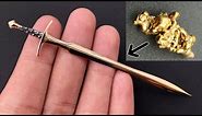 I turn gold nugget into a mini sword - small sword making