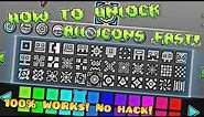 How To Unlock All Icons In Geometry Dash 2.2 Full & Quick Tips! 2024! All Cube Tutorials!