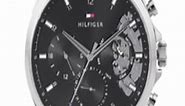 Buy Tommy Hilfiger Men Black Dial & Textured Leather Straps Analogue Chronograph Watch -  - Accessories for Men
