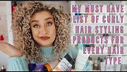 The BEST Curly Styling Products For YOUR Curl Type!!! (2A-4C Wavy, Curly, & Coily)