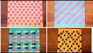 Different types of weaving styles |weaving mats by color paper |beautiful mats |pattern design part1