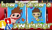 How To Draw A Cartoon Snorkeling Swimmer