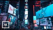 Walking Around Times Square at Night in New York City 4k City Ambience