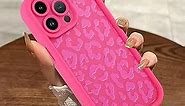 MOWIME Compatible with iPhone 15 Pro Case, Cheetah Print Shockproof Soft TPU Protective Case for Women Girls, Slim Anti Scratch Leopard Case for iPhone 15 Pro 6.1 Inch, Hot Pink