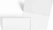 321Done 4x6 Blank White Folding Cards (Set of 50) - 8x6 Folds to 4x6 - Thick, Heavy, Plain White Cards to Make Your Own Greeting, Note, Invitation, Index Cards - No Envelopes - Made in the USA