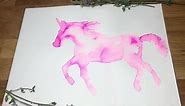 Jess Buhman Art - Simple pink silhouette unicorn. 14” x...