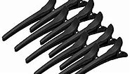 WANBY Hair Clips 12Pcs Black Durable Big Bite Alligator Clip Set Professional Plastic Hair Clips for Easy Styling and Sectioning