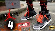 JORDAN 4 INFRARED DETAILED REVIEW & ON FEET W/ LACE SWAPS!!