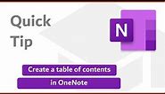 Create a table of contents in Microsoft OneNote 💪