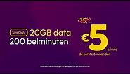 5 Euro Deals - Sim Only 20 GB + 200 min voor €5,- p/m - 6mnd Youfone TV Commercial