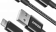 Anker iPhone Charger Cable, (2-Pack) 6ft, Premium Nylon USB-A to Lightning Cable, MFi Certified Cable for iPhone SE/Xs/XS Max/XR/X/8 Plus/7/6 Plus, iPad, and More.