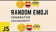 🎭 Random Emoji Generator | HTML, CSS, JavaScript Tutorial | Create Fun Emojis! 🚀| Step by Step