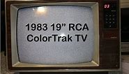 Retro Woodgrain 19 Inch Color CRT Television - RCA ColorTrak TV Manufactured in 1983 Model FJR465W