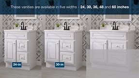 Glacier Bay Hampton 36 in. W x 21 in. D x 33.5 in. H Bath Vanity Cabinet without Top in White HWH36D