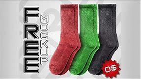 HD FREE DOWNLOAD Pair of Socks PSD Mockup by Alexandre Lallemand - Link in Description