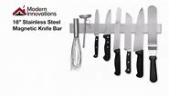 Modern Innovations 16 Inch Stainless Steel Magnetic Knife Bar with Multi-Purpose Functionality as a Knife Holder, Knife Strip, Magnetic Tool Organizer, Art Supply Organizer & Home Organizer