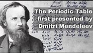 6th March 1869: Dmitri Mendeleev presents his periodic table to the Russian Chemical Society