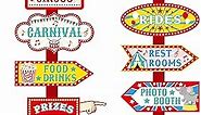 20 Pieces Circus Carnival Party Directional Signs Decor for Welcome for Birthday Showman Themed Party Decoration Supplies