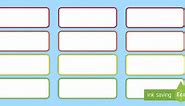 Editable Small Tray Label Templates