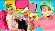 I COVERED HIS OFFICE IN POST IT NOTES! DIY Home Office Pranks on Robby