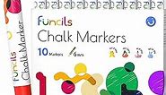 10 Liquid Chalk Markers for Chalkboard, Windows, Glass, Blackboard, Car, Mirror - 6mm Ink Tip Washable,Erasable, Neon Pens for Dry Erase Chalk Board Paint