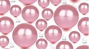 120 Pieces Floating NO Hole Pearls and 500 Pieces Transparent Water Gels,Pearl Beads Pink Floating Beads for Vases Floating Candles Home Weddings Table Centerpieces Party Decor(10mm,14mm,20mm)Pink