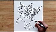 How to Draw an Unicorn | Unicorn Drawing | Sketch Drawing | Easy Sketches
