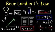 Beer Lambert's Law, Absorbance & Transmittance - Spectrophotometry, Basic Introduction - Chemistry