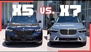 Car Comparison: 2024 BMW X5 vs. 2023 BMW X7! (Size, Engines, Comfort + More Compared)!
