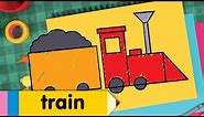 How to Draw a Train | Simple Drawing Lesson for Kids | Step By Step