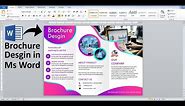 Printable Creative Brochure Design Using Microsoft Office Word (Brochure, Leaflet, Flyer Design)