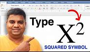 How To Type Squared In Word