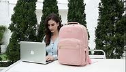 bagswan Laptop Backpack for Women Bookbag Cute Pink School Backpack for Teen Girls Nurse Bags Work Backpack Teacher Back Pack Waterproof 15.6 inch with USB Charging Port