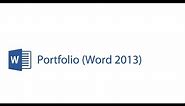 Portfolio (Word 2013)
