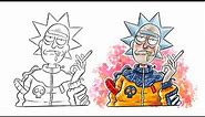 how to draw Rick and Morty Hypebeast