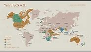 The Spread of English Language: World Map Timelapse