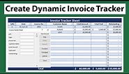 Create User Form Data Entry Invoice | Invoice Record Keeping | Dynamic Invoice Tracker in Excel